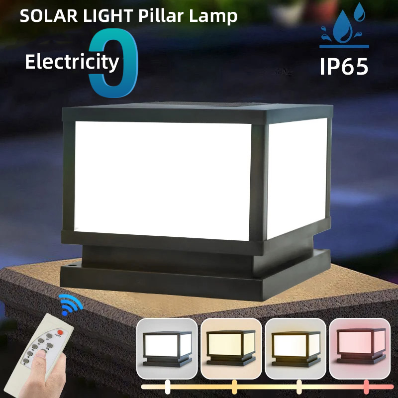 Outdoor Power Post - Lampes solaires LED d'extérieur, imperméables, style