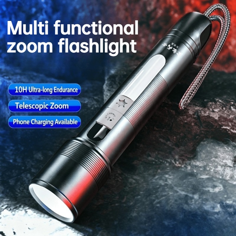 Outdoor Power Lights - Lampe torche LED multifonctionnelle, zoomable, lumière