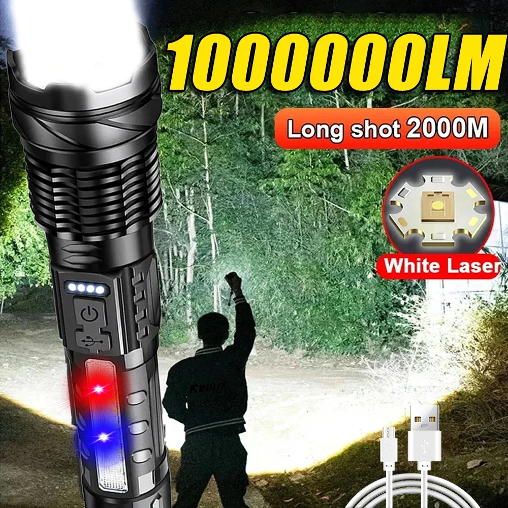 Outdoor Power Lights - Lampe de poche LED puissante, Rechargeable,