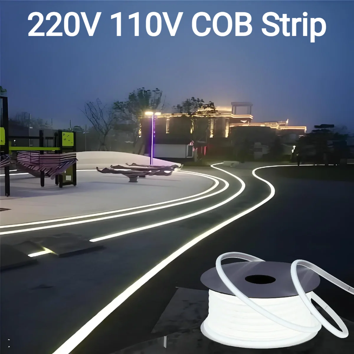 Outdoor Power Strip Weatherproof - Bande lumineuse LED COB en Gel