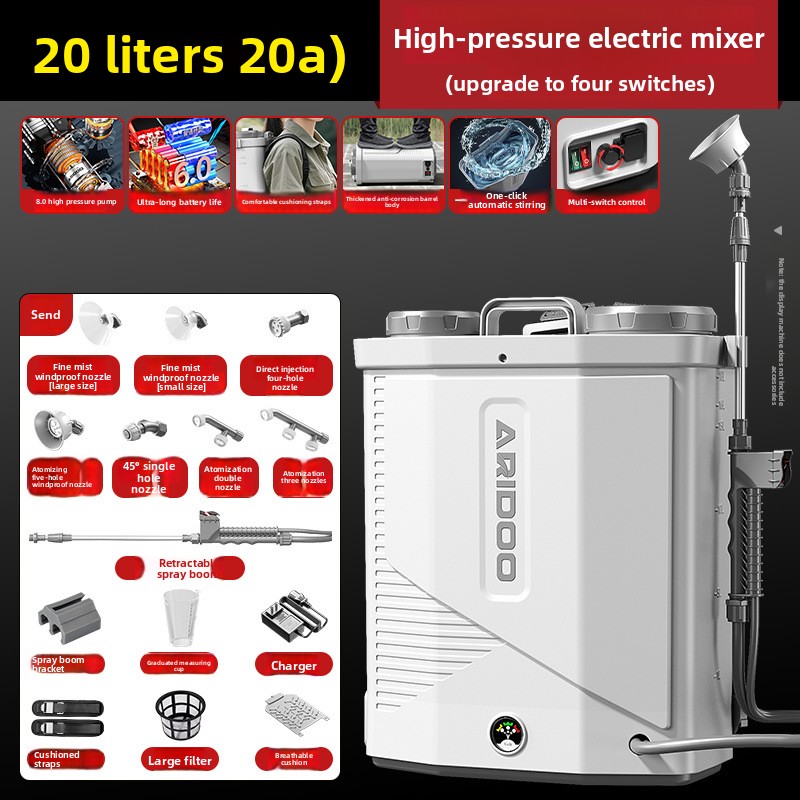 Electric Sprayer Backpack - Pulvérisateur Électrique Haute Pression avec Mélangeur,