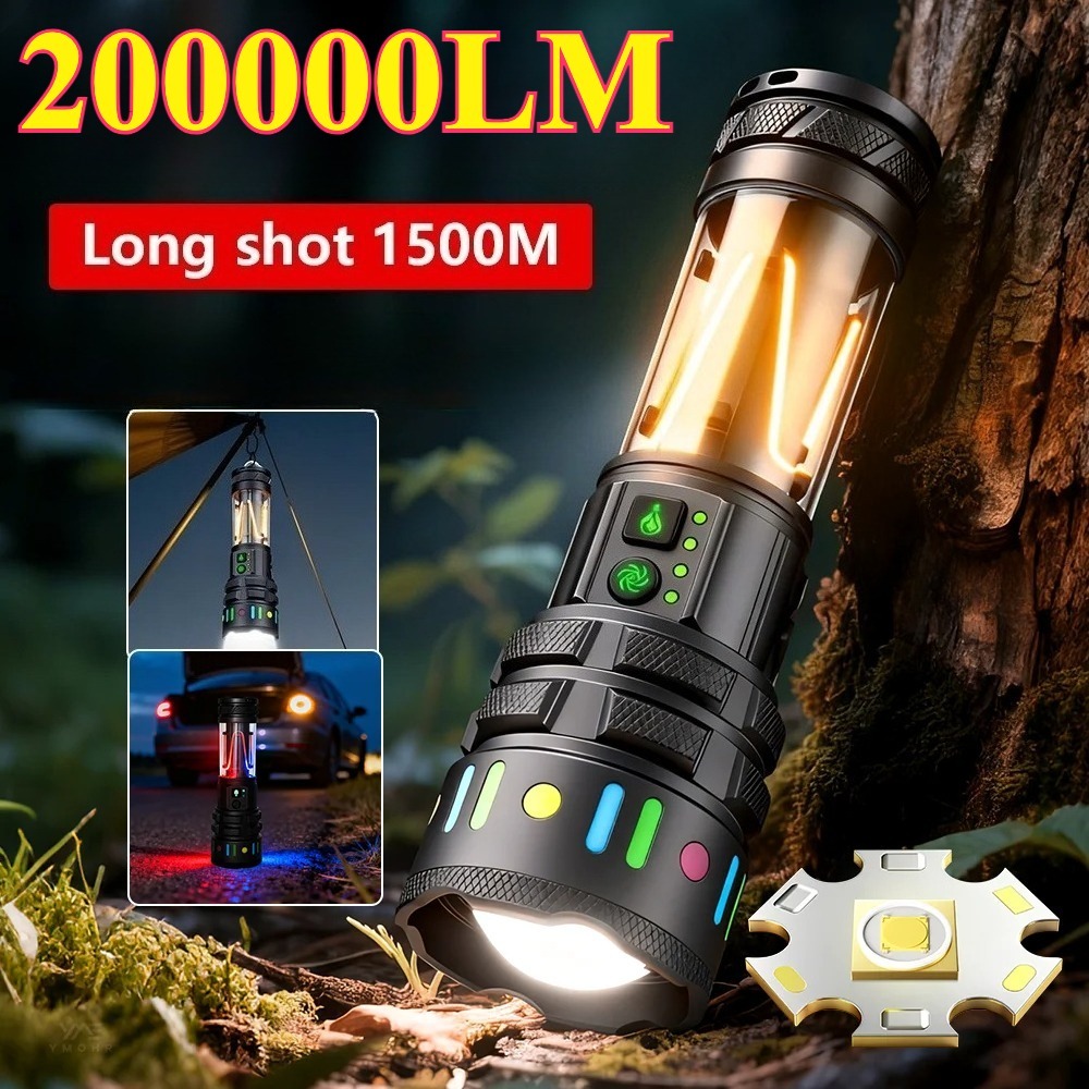 Outdoor Power Lights - Lampe torche LED ultra-lumineuse puissante, rechargeable