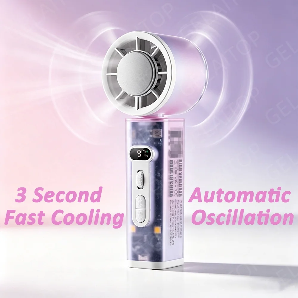 Outdoor Usb Power Bank - Ventilateur portable 2026 à oscillation automatique,
