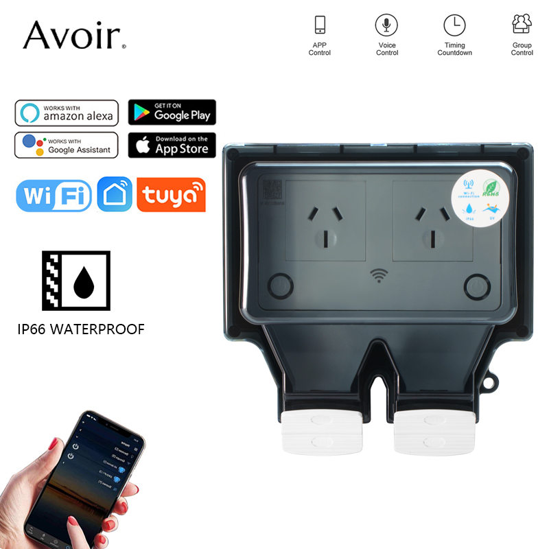 Outdoor Usb Power Strip - Avoir-Prise électrique étanche Tuya avec minuterie,