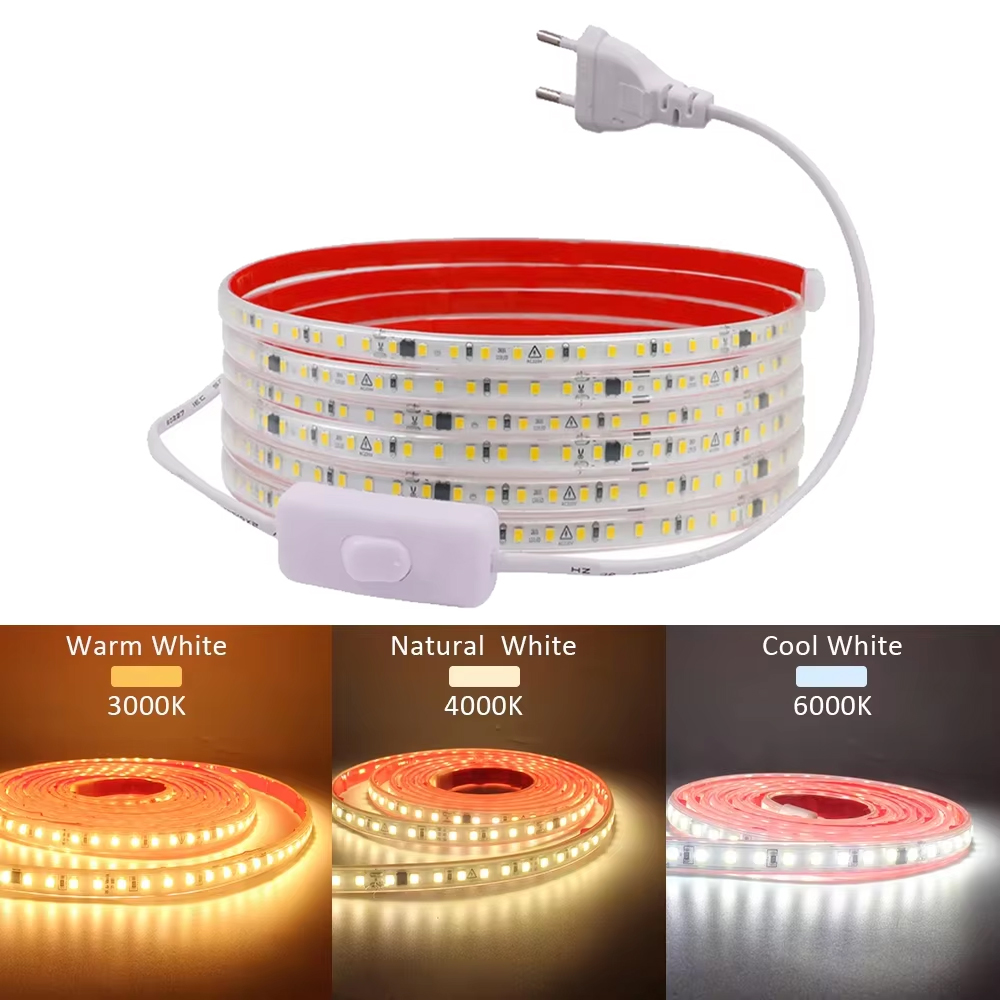 Outdoor Power Strip Weatherproof - Bande lumineuse LED étanche IP68, 220V,