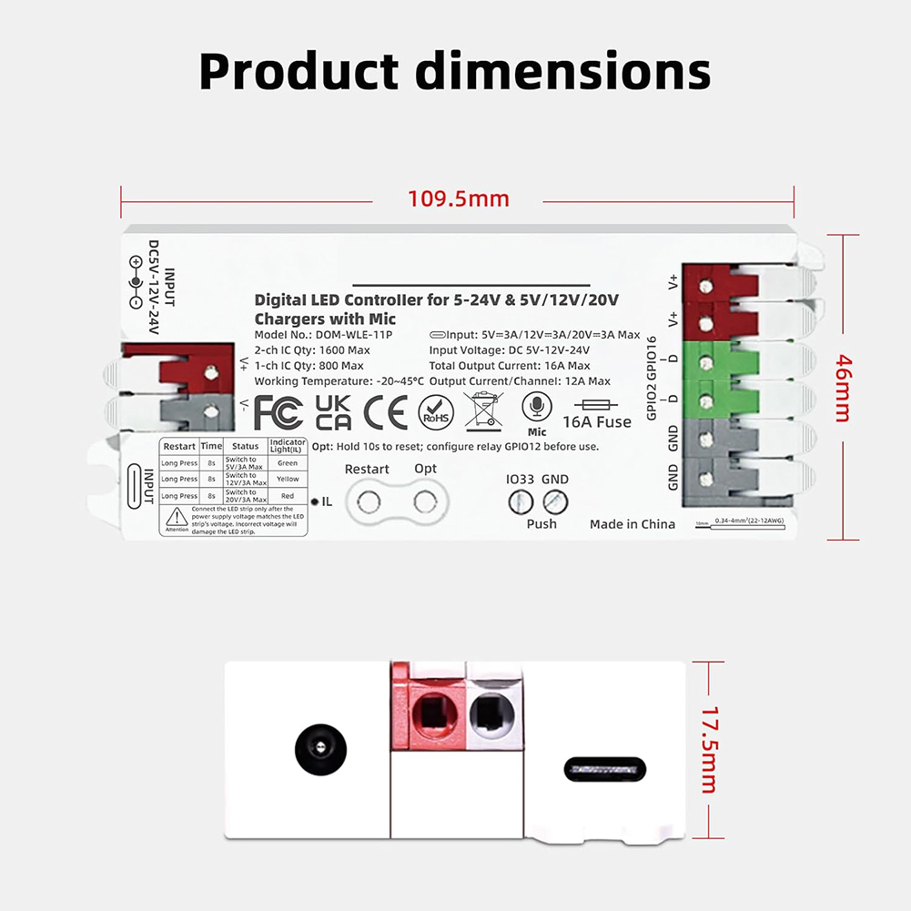 Outdoor Usb Power Strip - Contrôleur de bande LED USB-C PD