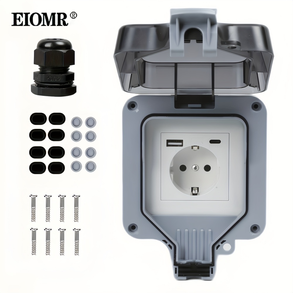 Outdoor Usb Power Strip - Prise de commutateur étanche extérieure murale