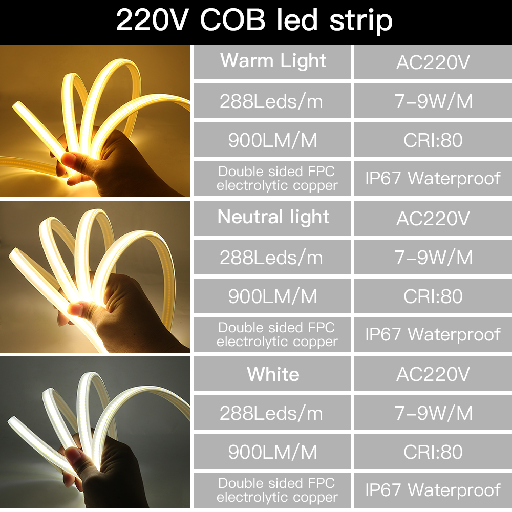 Bande lumineuse LED COB 110V 2 - Outdoor Power Strip Weatherproof avis et prix