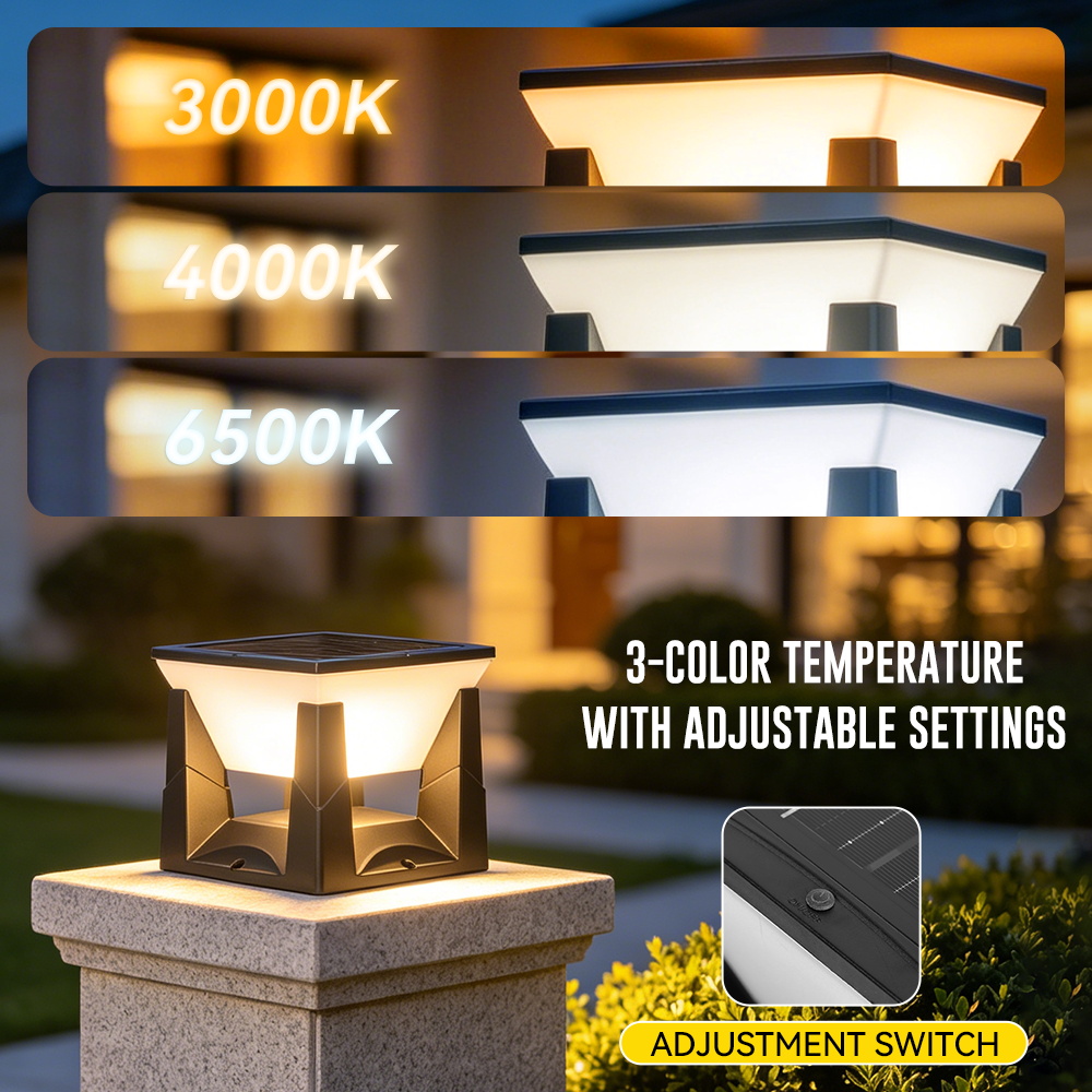 Lampe solaire à 3 couleurs pou - Outdoor Power Post avis et prix