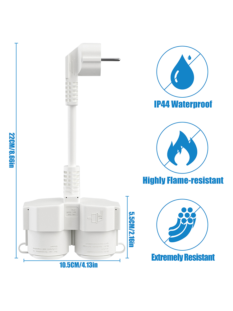 Rallonge électrique UE avec 2  - Outdoor Power Extension Cord avis et prix