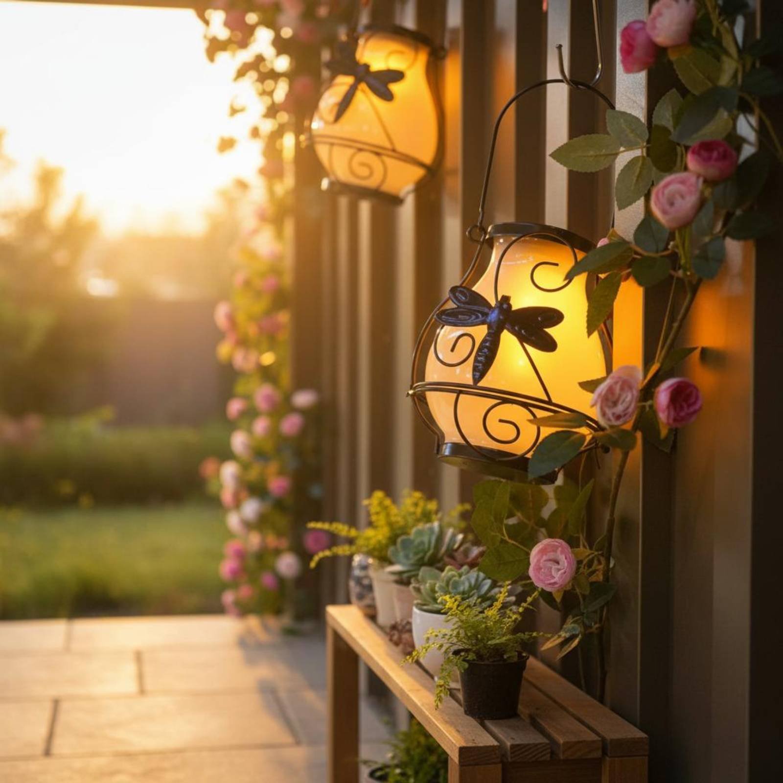 Lanterne solaire en forme de p - Outdoor Power Lights avis et prix