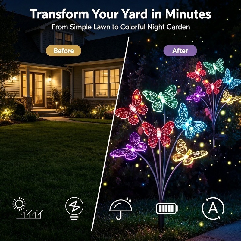 Lampes solaires en forme de pa - Outdoor Power Lights avis et prix