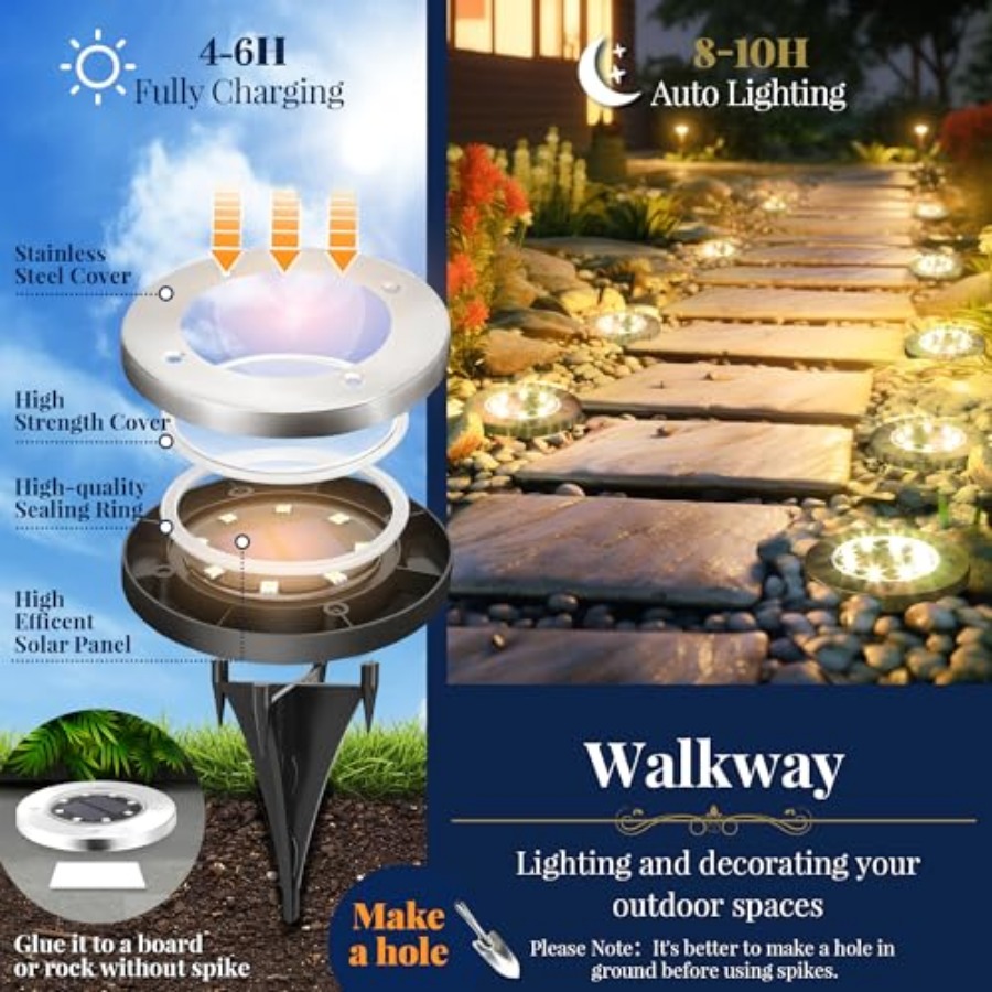 Lampes solaires au sol, lampes - Outdoor Power Lights avis et prix