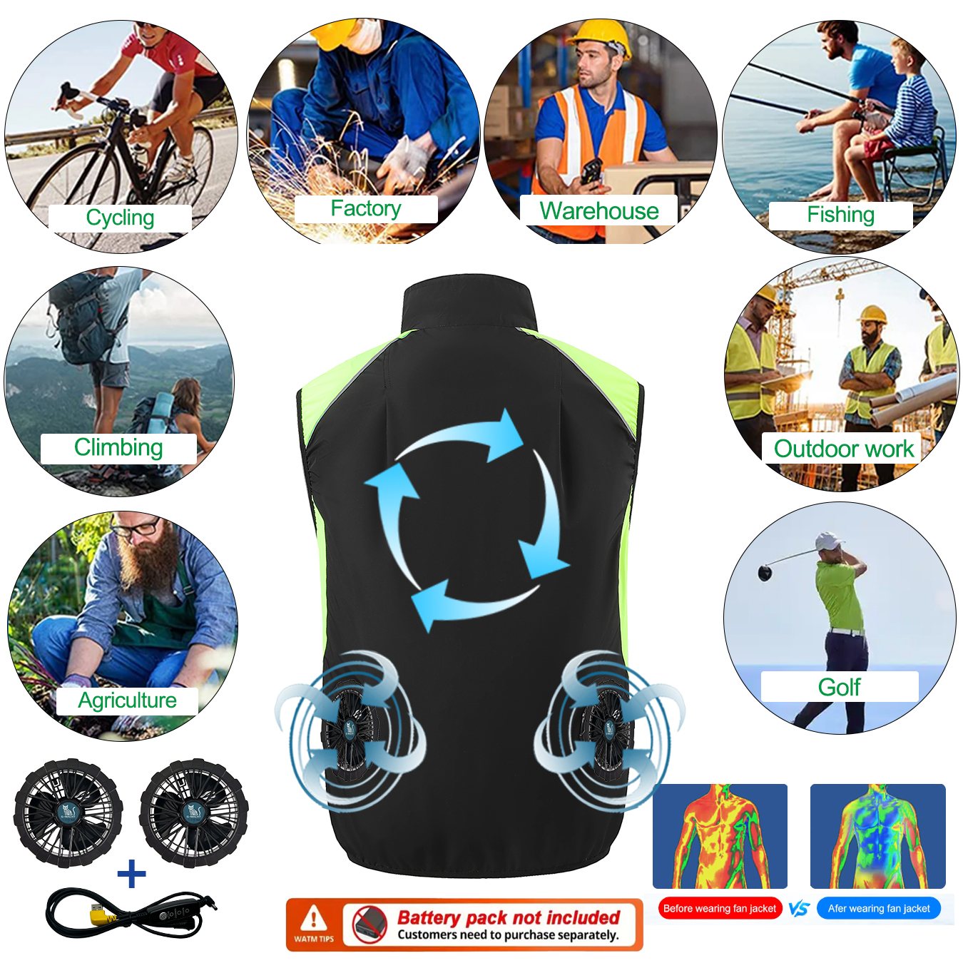 Gilet de refroidissement USB,  - Outdoor Power Not Working avis et prix